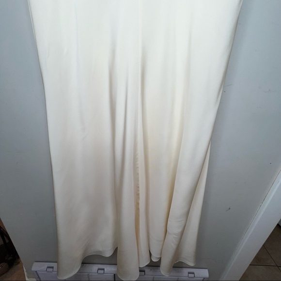 Ralph Lauren Collection Purple Label Cream Silk Fluted Dress Size 12 - Picture 6 of 12